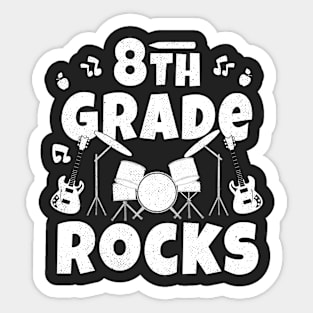 8th Grade Rocks 1st Day Of School Back to School Guitar Sticker